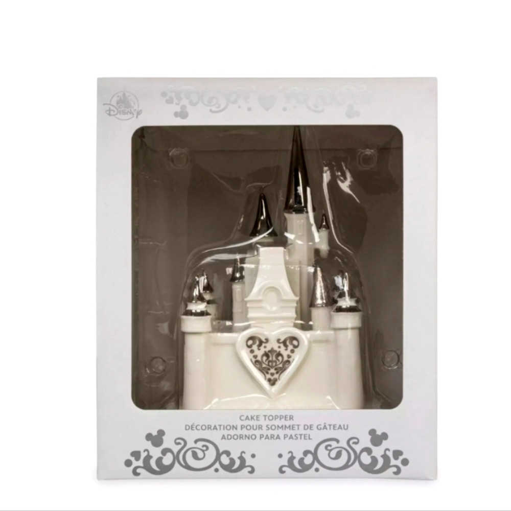 Disney's FairyTale Wedding Fantasyland Castle Cake Topper Porcelain 9" Hx8" Diam